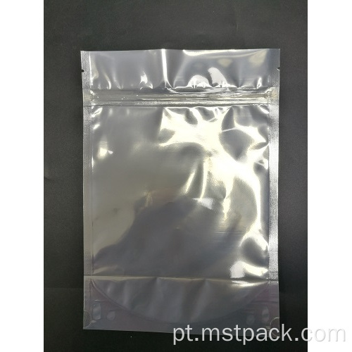 Bolsa de pé com janela transparente e zíper